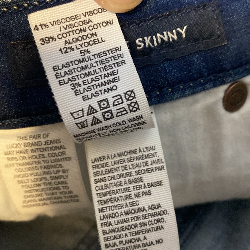 Lucky Brand Bridgette Jeans Women 2/26 Blue Stretch Denim High Rise Skinny Ankle - Picture 8 of 15